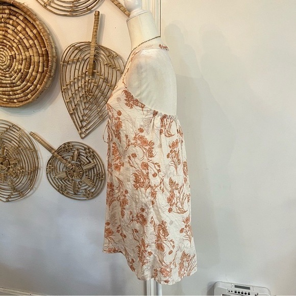 Promisa Wild Flowers Halter Mini Dress Cutout Tie Front Cotton Rayon Boho Y2K M‎ - Picture 6 of 15